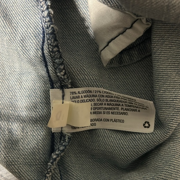 Universal Thread Light Blue Denim Shirt dress medium long sleeve pockets faded - Picture 10 of 13